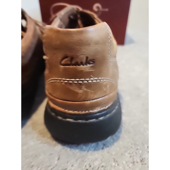 Clarks Mens Brown Leather Casual Square Toe Oxford Shoes Lace Up Shoes Size 10 M main image 4